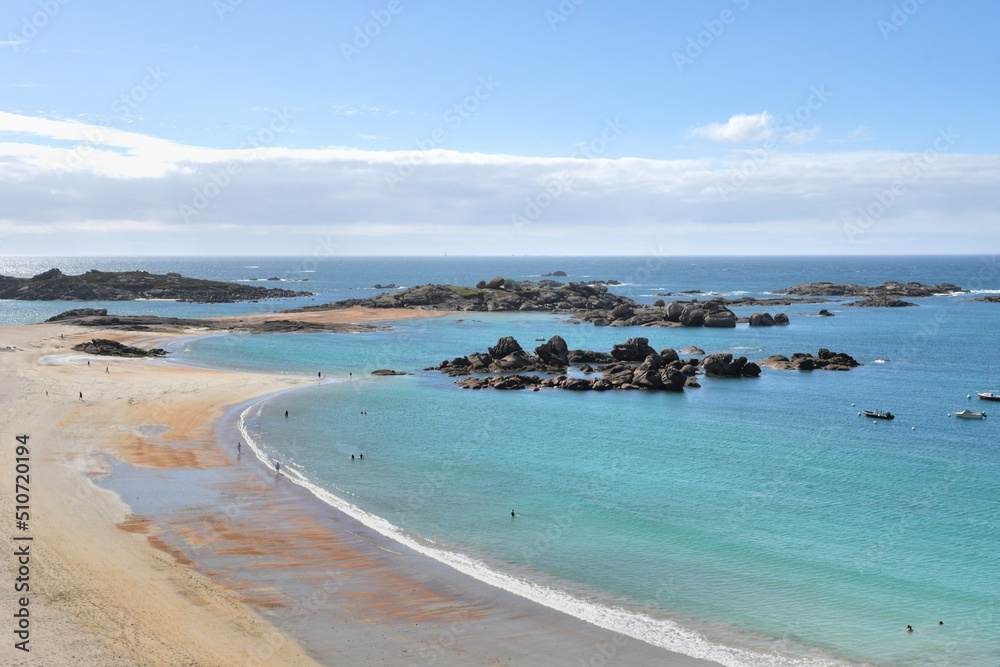 A beautiful beach at Tregastel in brittany-France