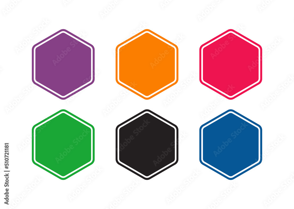 Hexagon shape set, empty hexagon shape for icon background - Vector Hexagon shape set, empty hexagon shape for icon background - Vector