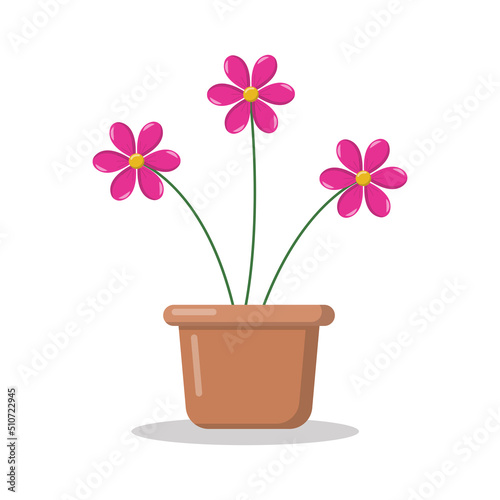 Vector illustration of pink flower. Suitable for poster  banner  social media post  or video editing needs