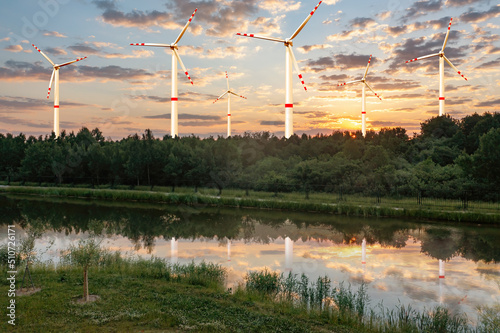 Wind turbines. Windmills ab...