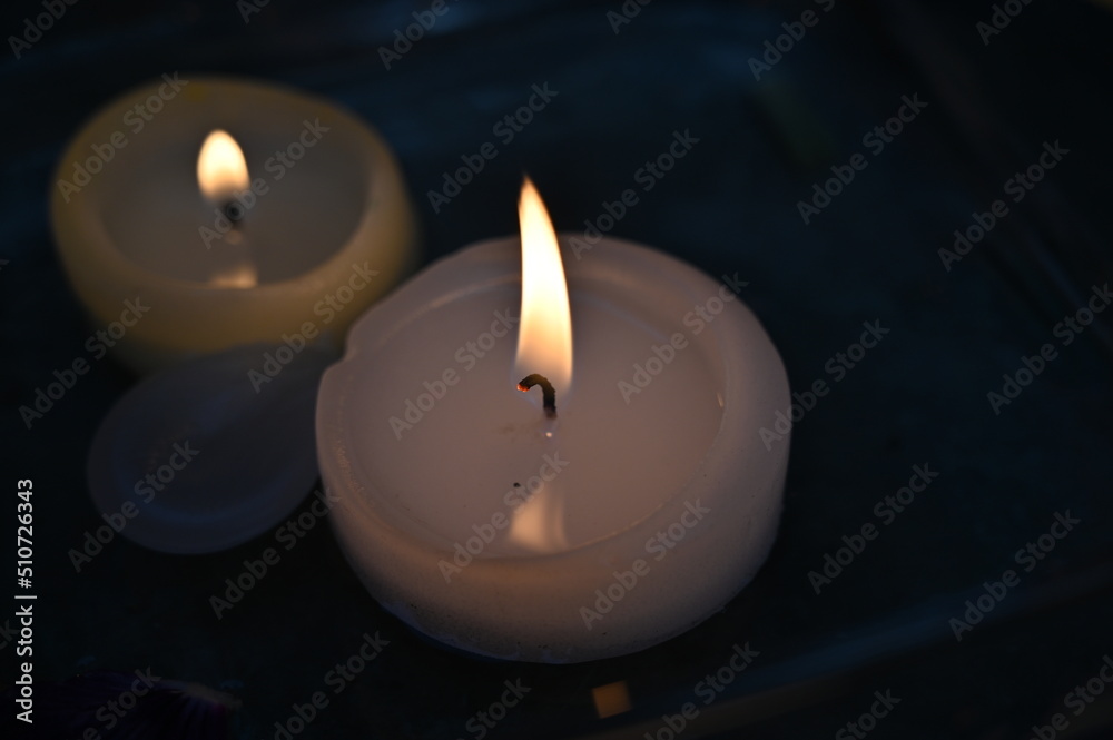 A relaxing night illuminated by the light of candles A relaxing night illuminated by the light of candles