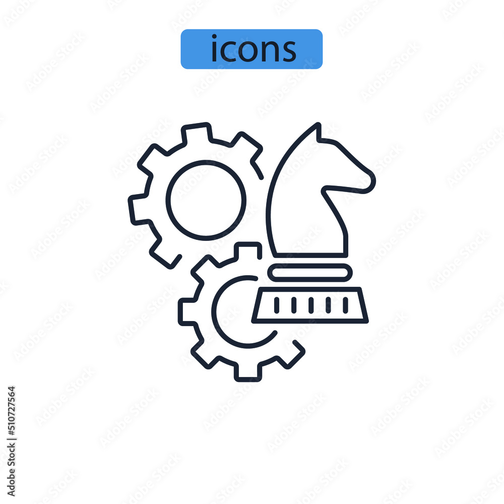 Strategy icons  symbol vector elements for infographic web