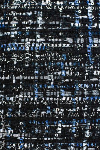 Blue and black tweed texture background