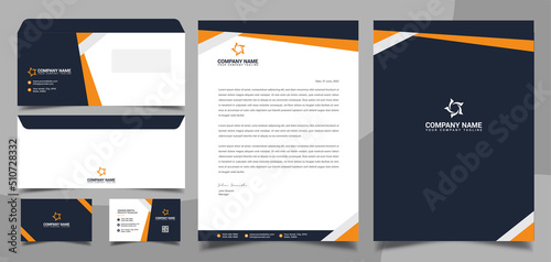 Corporate business brand identity - stationary design - letterhead - business card - envelope - cover and folder design template