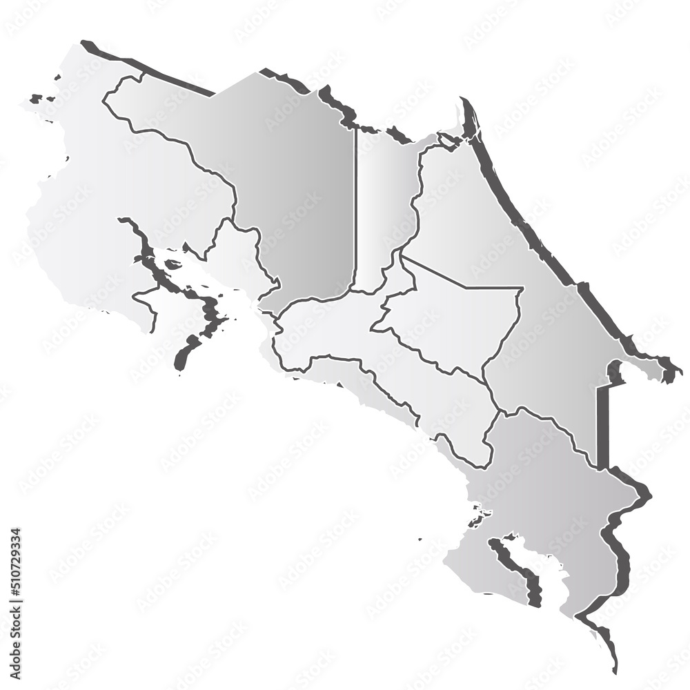 Fototapeta premium コスタリア 地図 シルエット アイコン