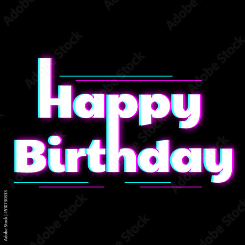 Tarjeta feliz cumpleaños efecto glitch
