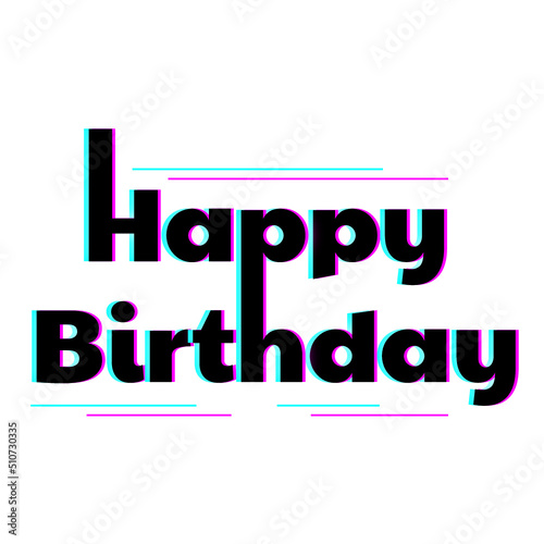 Tarjeta feliz cumpleaños efecto glitch