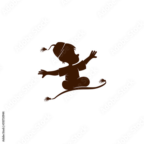 Little boy logo on a flying rug, Education logos, aladdin