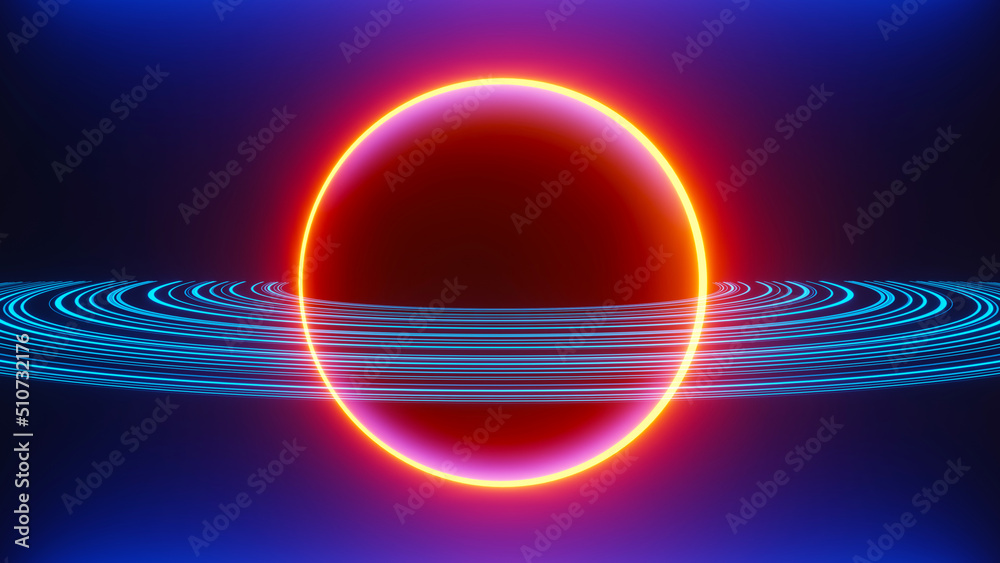 3d render of flash neon and light glowing on dark scene. Speed light moving lines. 3d render of flash neon and light glowing on dark scene. Speed light moving lines.