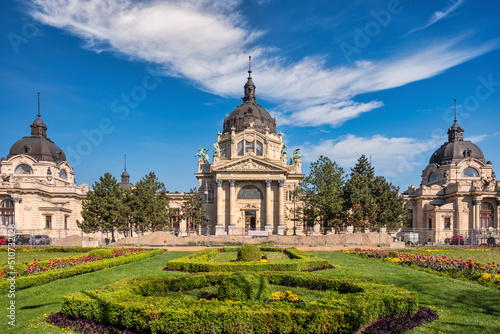 Budapest Hungary, city skyline at Szechenyi Thermal Bath
