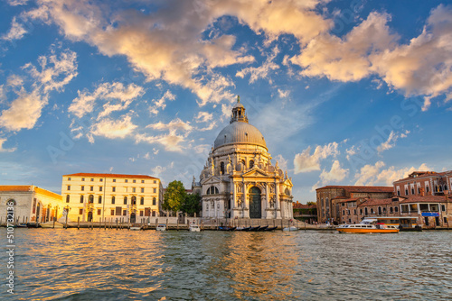 Print op canvas Venice Italy, sunset city skyline at Venice Grand Canal and Basilica di Santa Ma