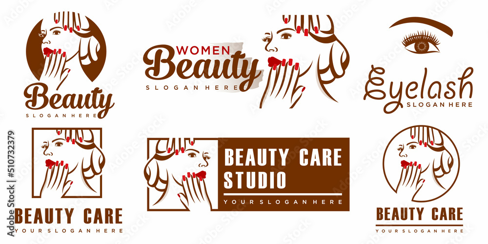Nails logo collection with creative and unique element concept