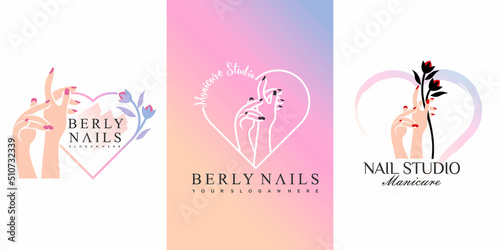 Vector logo design for manicure and nails salon