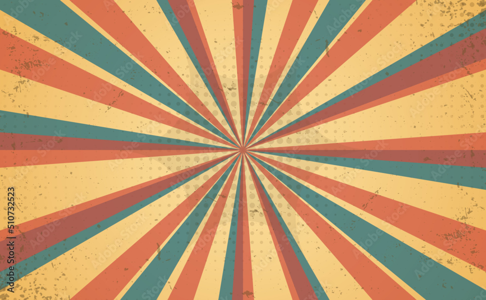 Vintage grunge ray retro radial sunburst background. Template for ...