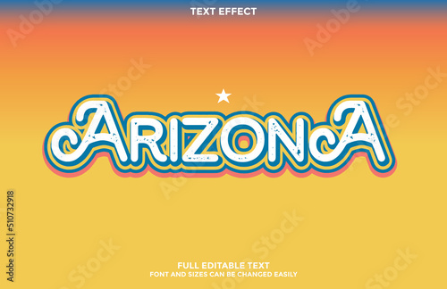 Text Effect Vintage Arizona Sunset Design