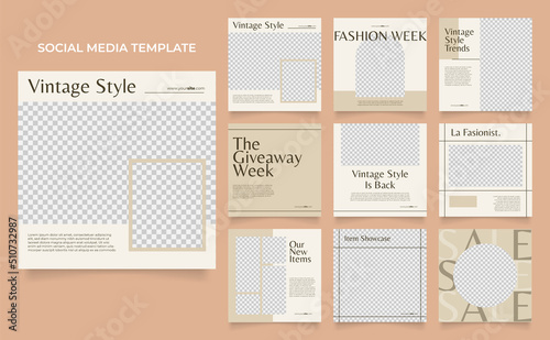 social media template banner fashion sale promotion. fully editable instagram and facebook square post frame puzzle organic sale poster