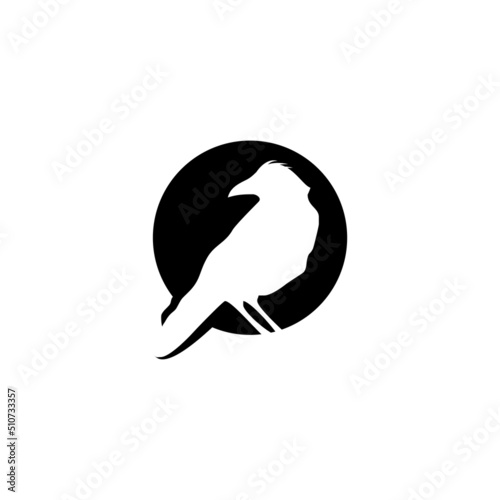 black crow logo design, Silhouette bird logos concept