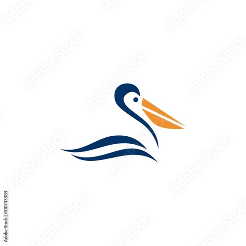 Pelican logo design, Silhouette Pelicans bird logos concept