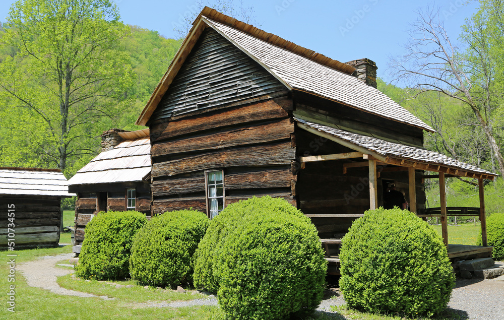 View at John Davis Farmhouse - Mountain Farm Museum - Great Smoky Mountains National Park, North Carolina