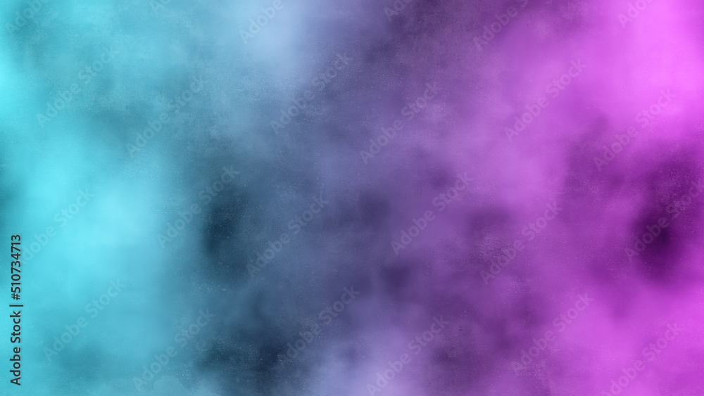 Thick smoke illuminated by multicolored neon lights along the dirty concrete wall, multicolored creative fantasy, modern design background Thick smoke illuminated by multicolored neon lights along the dirty concrete wall, multicolored creative fantasy, modern design background