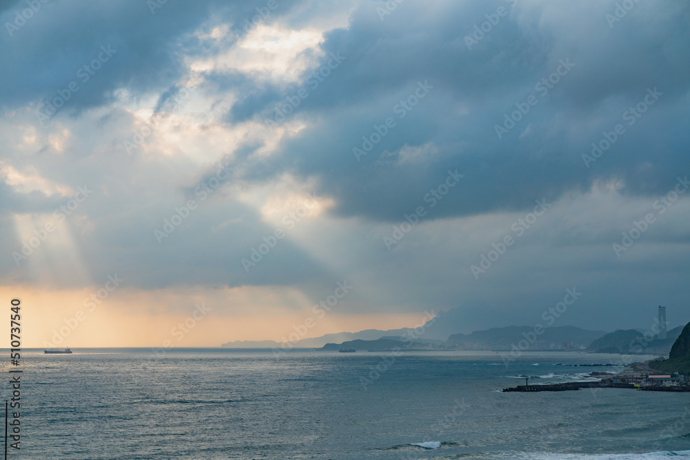 Sunrise at feicui Bay, Xinbei City, Taiwan Sunrise at feicui Bay, Xinbei City, Taiwan