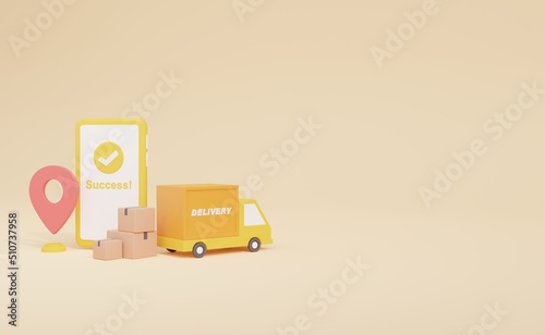 delivery tracking online 3d rendering illustration
