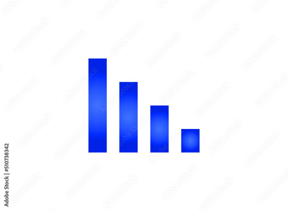 growing graph, bar chart, Flat icon isolated on the white background, flat design vector illustration.