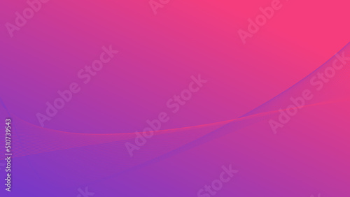 abstract smooth curve line on purple and pink gradient lighting color background with blank space for website banner and poster or decorative presentation and modern graphic design