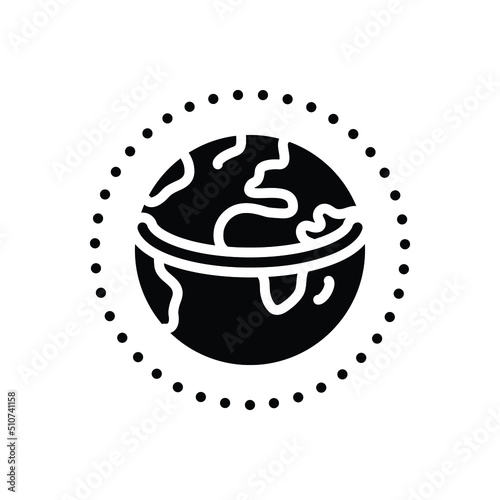 Black solid icon for longitude