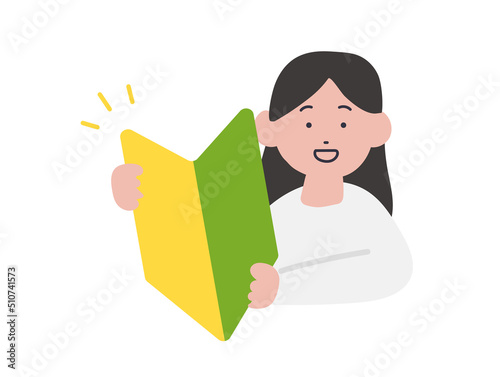 若葉マークを持つ女性のイラスト