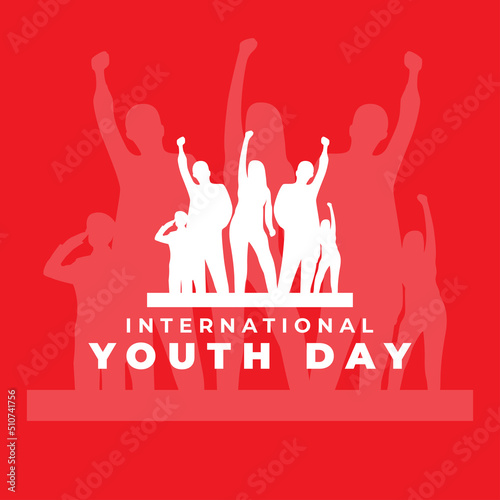 international youth day  logo for poster template design vector icon illustration