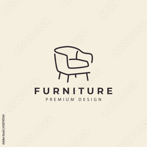 abstract chair furniture logo  design vector icon illustration graphic creative