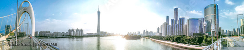 Fotografiet Panorama of Guangzhou landmark buildings