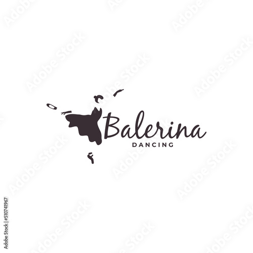 ballet dancing logo vector icon symbol illustration design