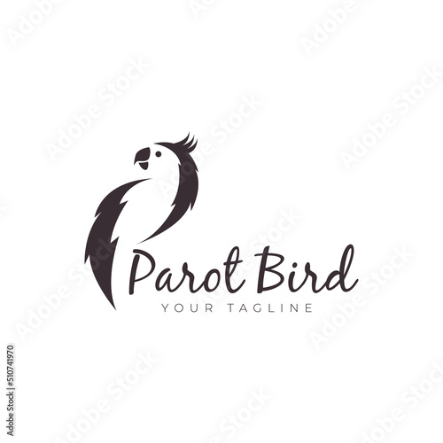 simple logo parrot vector icon symbol illustration design