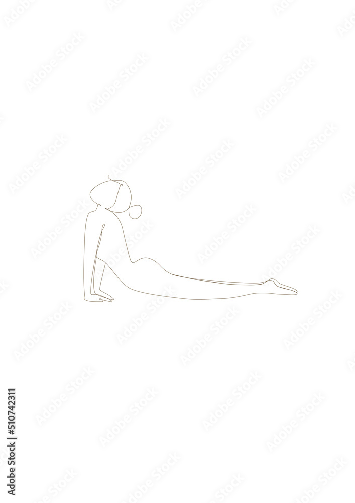 Woman doing yoga in line drawing illustrator Woman doing yoga in line drawing illustrator