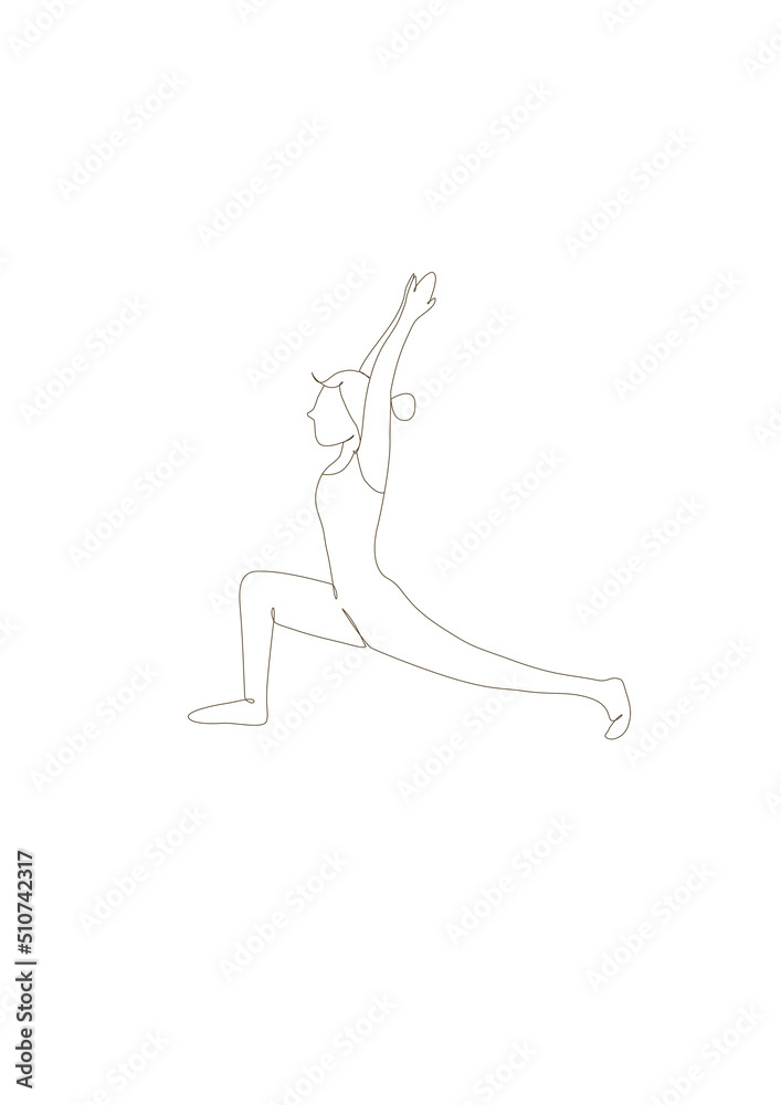 Line drawing og woman in yoga pose vector for background Line drawing og woman in yoga pose vector for background