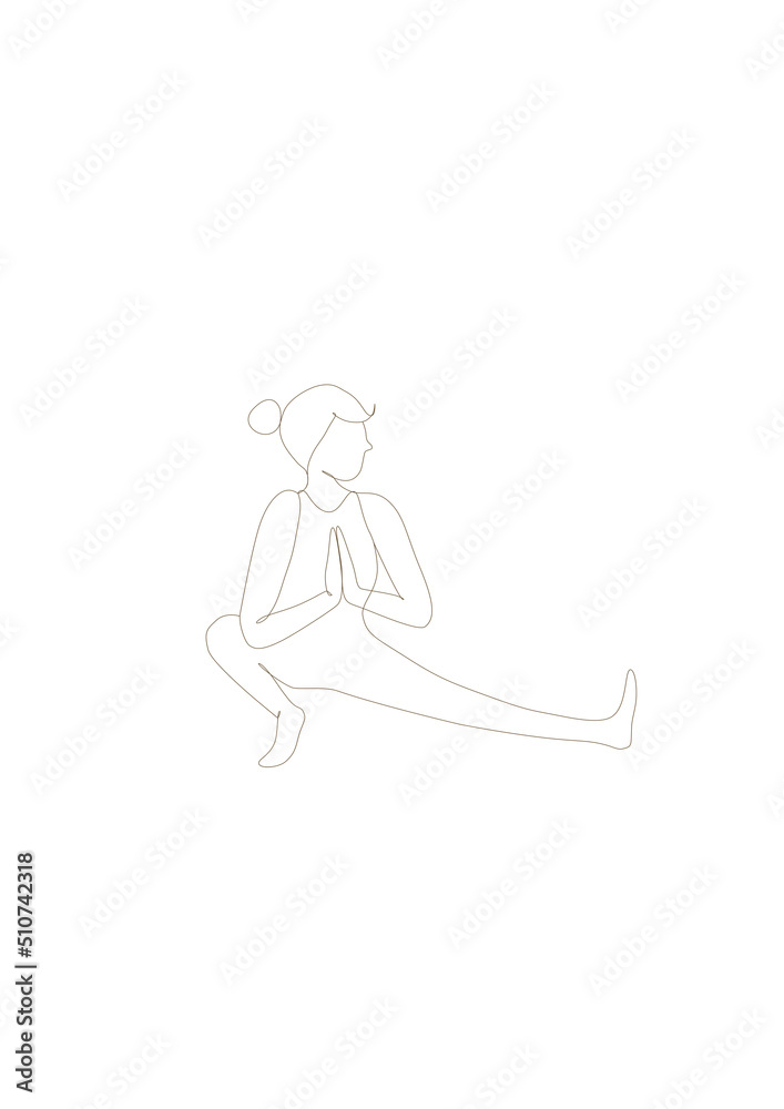 Logo of yoga pose in line drawing vector Logo of yoga pose in line drawing vector
