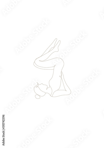 Illustration of a woman in yoga pose exercise vecrtor