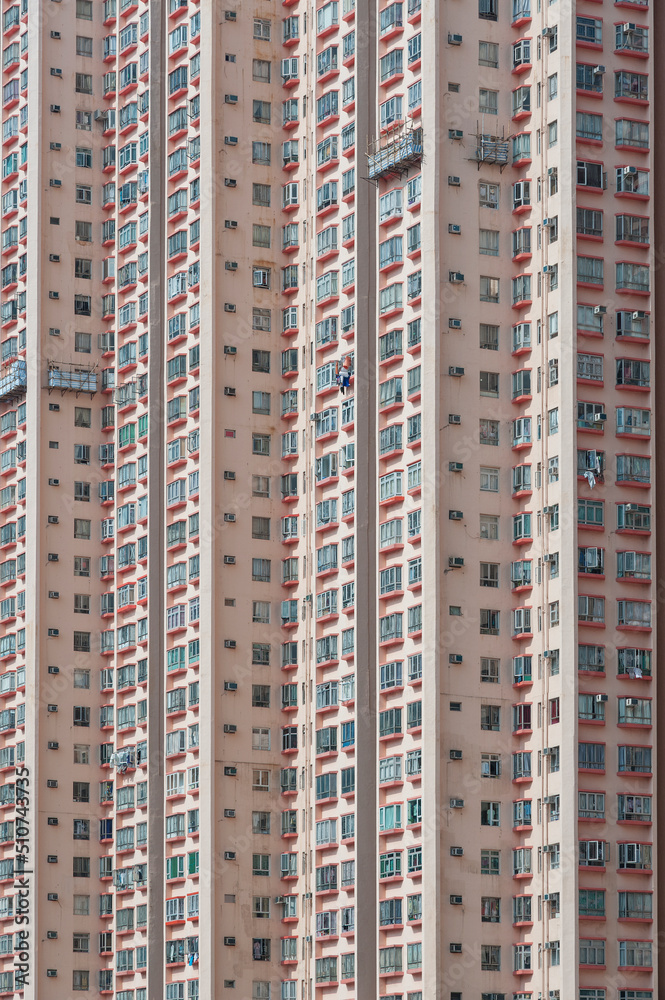 Exterior of high rise residential building in Hong Kong