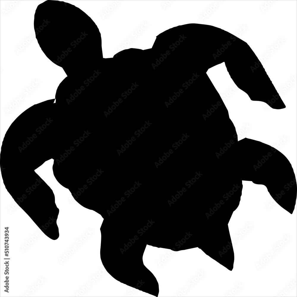 Vector, Image of Turtle silhouette, black and white color, with transparent background
Vector, Image of Turtle silhouette, black and white color, with transparent background