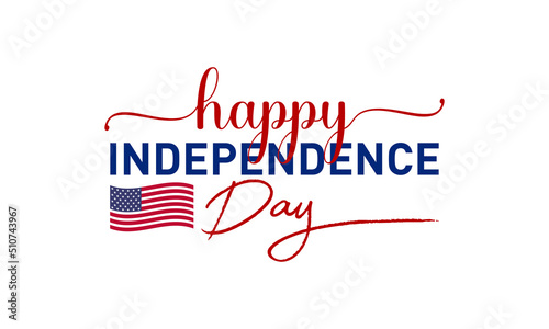 Happy independence day of united states of america. July 4th of typographic design. Vector illustration.