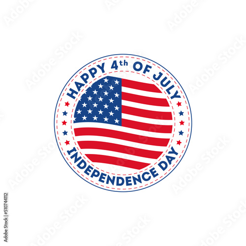 Happy 4th of july independence day.  American independence day greeting card, banner, poster with united states flag.