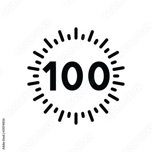 Black solid icon for hundreds