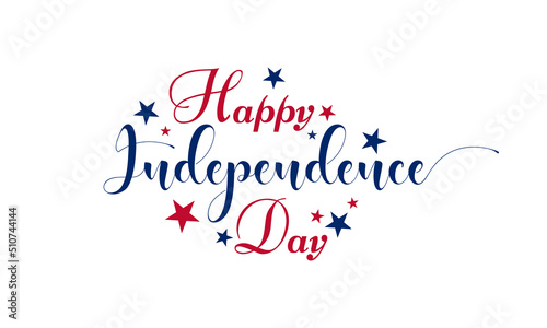 Happy independence day of united states of america. July 4th of typographic design. Vector illustration.