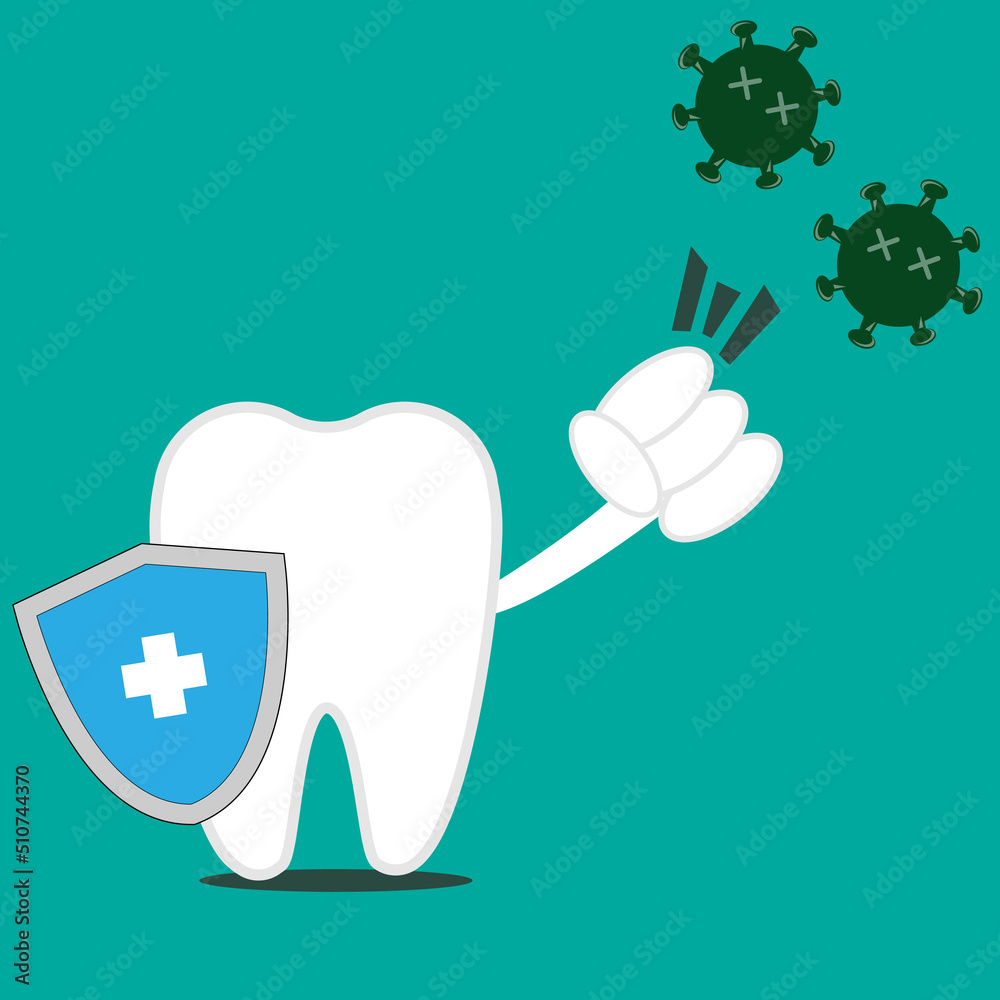 Strong and healthy tooth kill bacteria. suitable for health icon Strong and healthy tooth kill bacteria. suitable for health icon