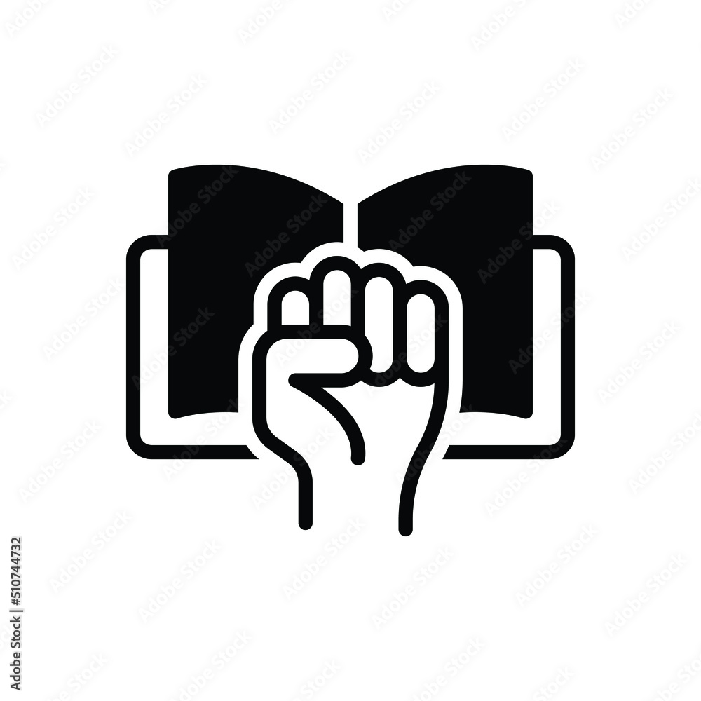 Black solid icon for rights