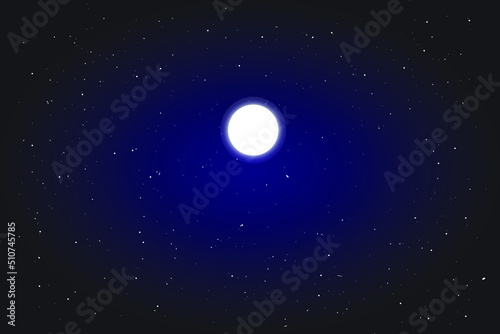 Night starry sky  blue shining space. Abstract background with stars  cosmos. Vector illustration for banner  brochure  web design