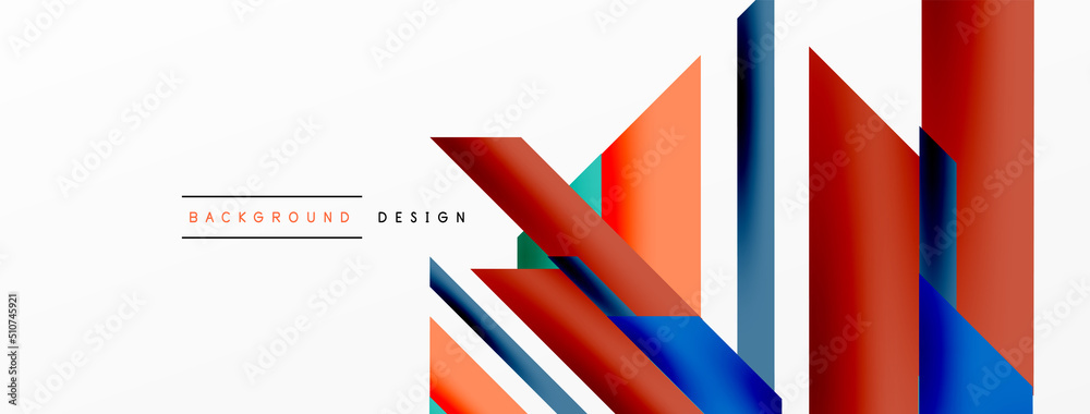 Minimal geometric abstract background. Dynamic 3d lines composition. Trendy techno business template for wallpaper, banner, background or landing Minimal geometric abstract background. Dynamic 3d lines composition. Trendy techno business template for wallpaper, banner, background or landing