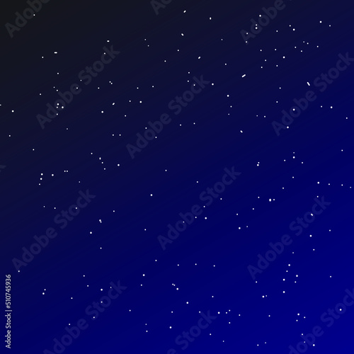 Night starry sky, blue shining space. Abstract background with stars, cosmos. Vector illustration for banner, brochure, web design